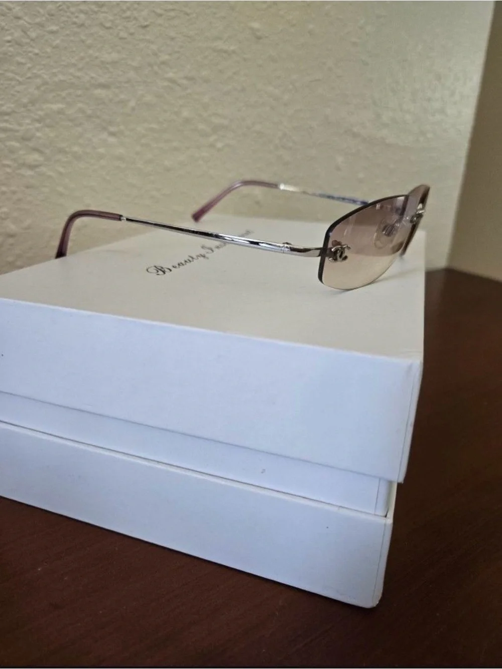 Vintage Chanel 4002 Rimless Pink Gradient Sunglasses Y2K